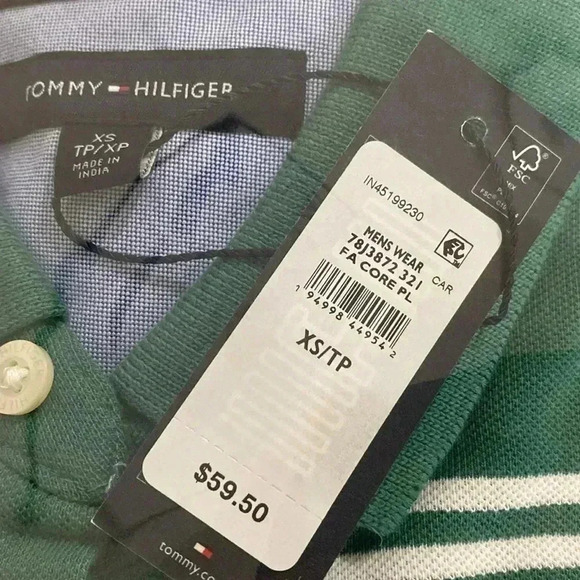 Tommy  Hilfiger men’s summer polo shirt size XS color green casual - Picture 4 of 4